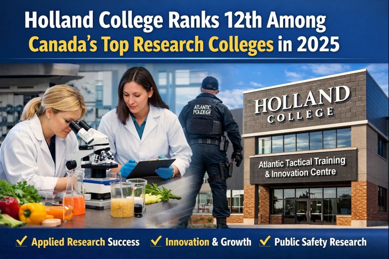 Holland College Ranks 12th Among Canada’s Top Research Colleges in 2025